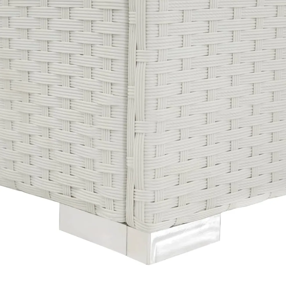 vidaXL Ligbed met kussen poly rattan wit