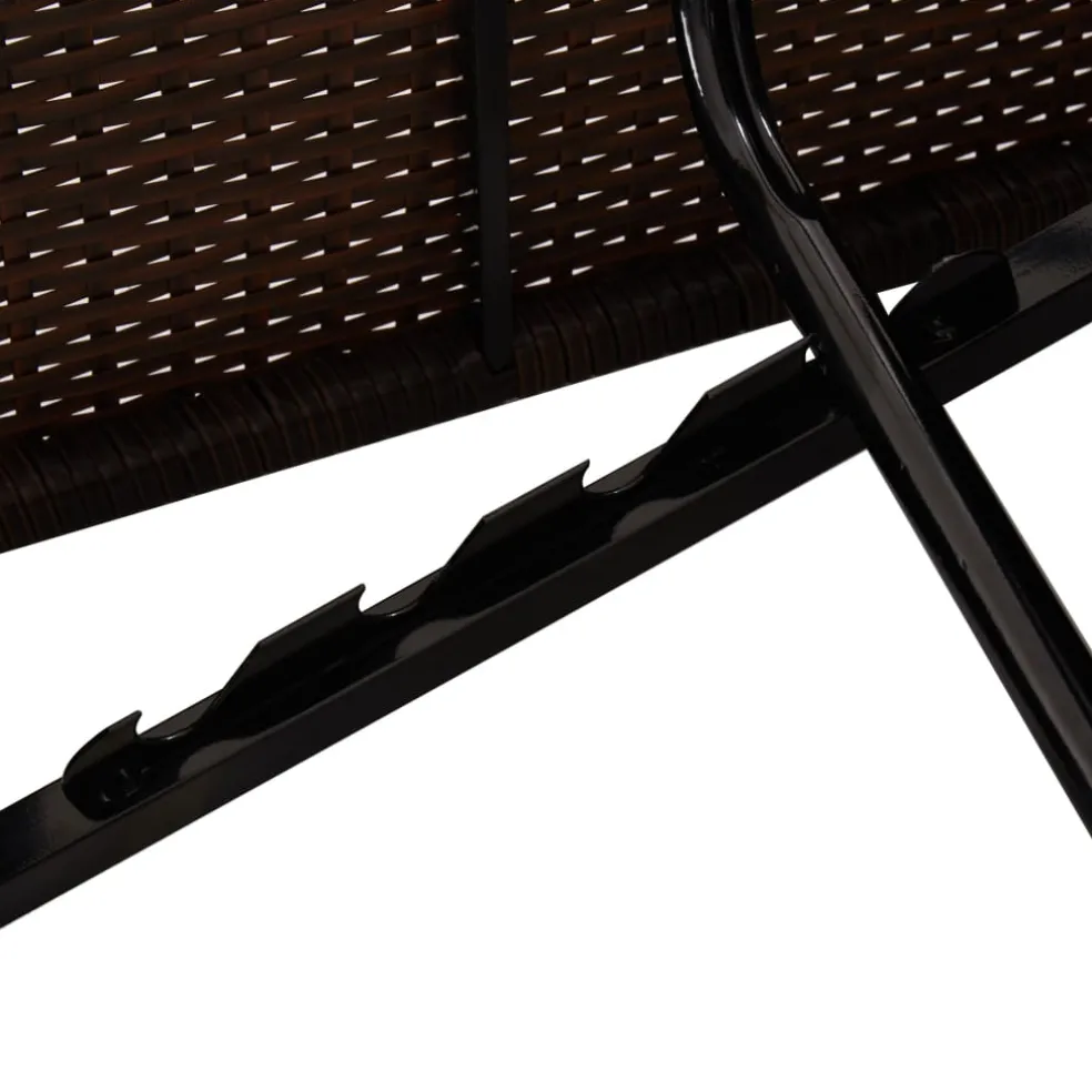 vidaXL Ligbed met kussens converteerbaar poly rattan bruin