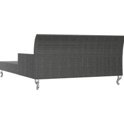 vidaXL Ligbed met kussens 2-persoons poly rattan zwart