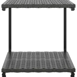 vidaXL Ligbed met kussens 2-persoons poly rattan zwart