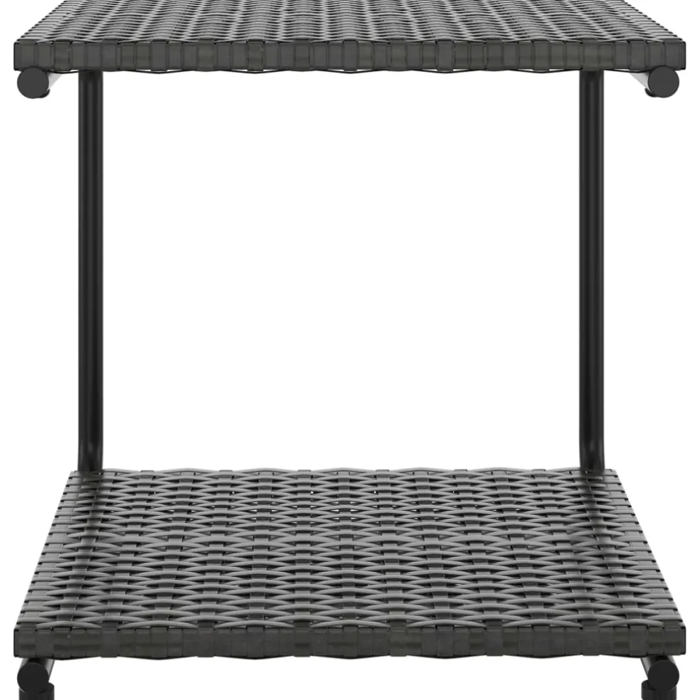 vidaXL Ligbed met kussens 2-persoons poly rattan zwart