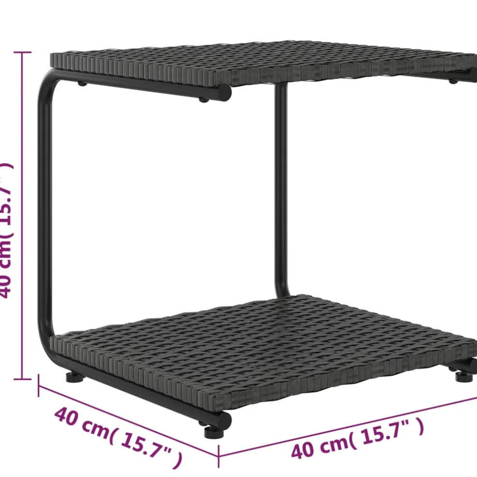 vidaXL Ligbed met kussens 2-persoons poly rattan zwart