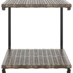 vidaXL Ligbed met kussens 2-persoons poly rattan bruin