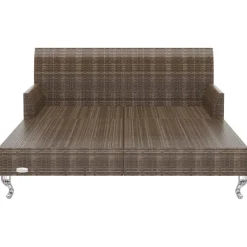 vidaXL Ligbed met kussens 2-persoons poly rattan bruin