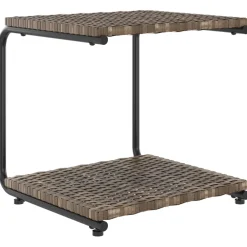 vidaXL Ligbed met kussens 2-persoons poly rattan bruin