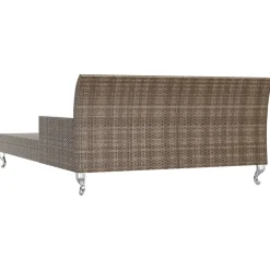 vidaXL Ligbed met kussens 2-persoons poly rattan bruin