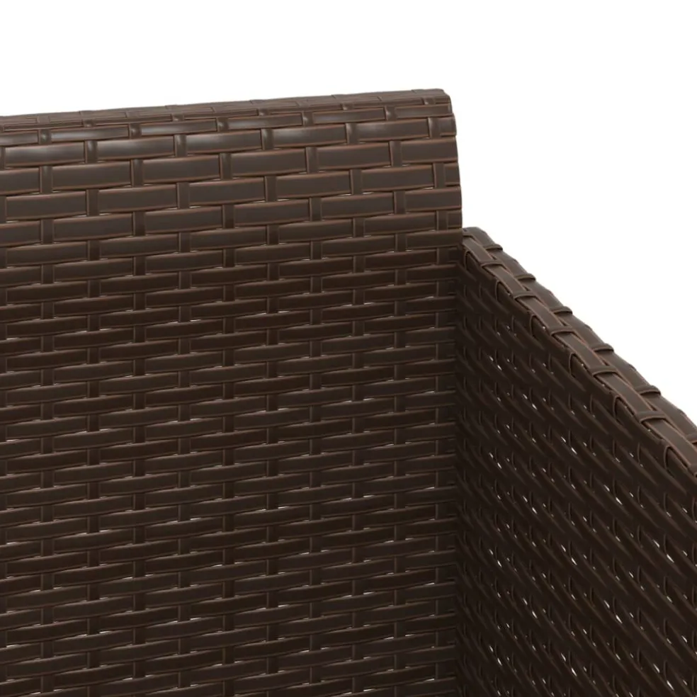 vidaXL Ligbed met kussens 182x118x63 cm poly rattan bruin