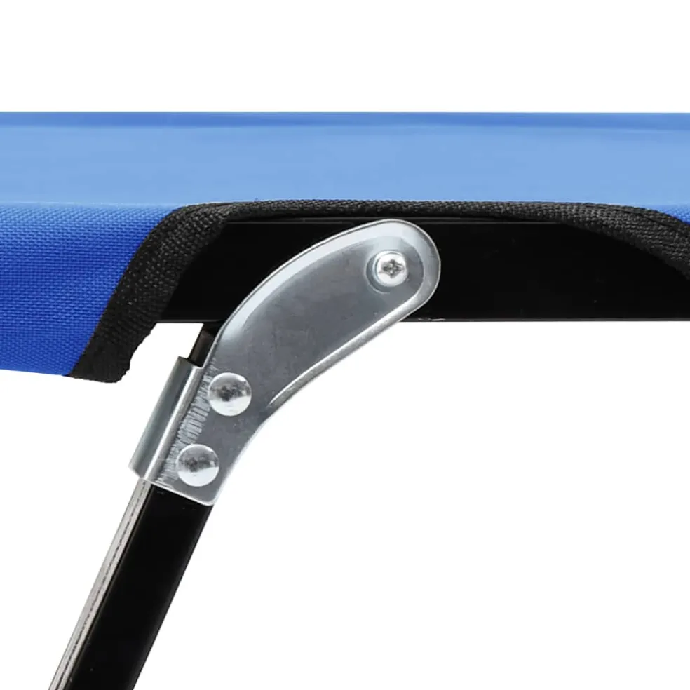 vidaXL Ligbed 2-persoons inklapbaar staal blauw