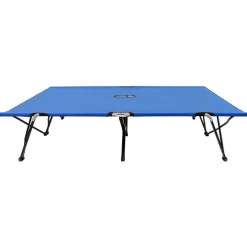 vidaXL Ligbed 2-persoons inklapbaar staal blauw