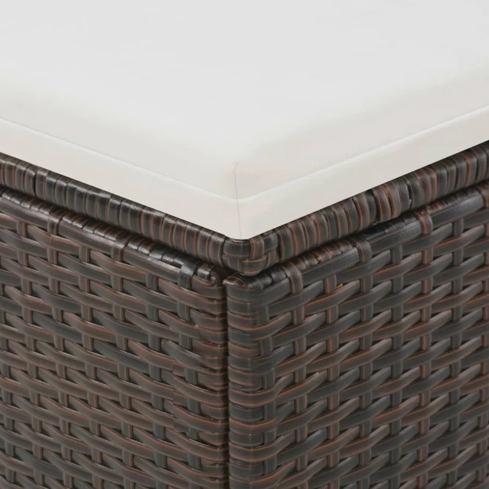 vidaXL Ligbed 2-persoons met luifel poly rattan bruin