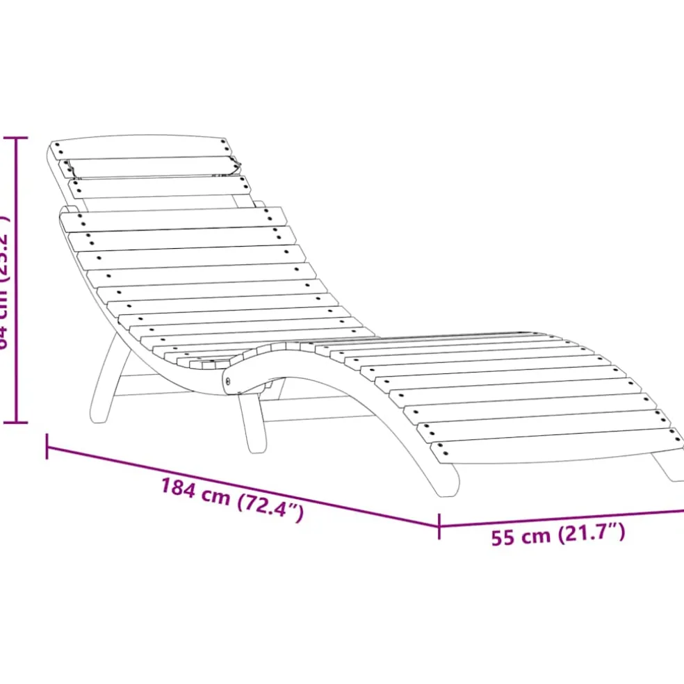 vidaXL Ligbed 2 st Massief Acaciahout Bruin