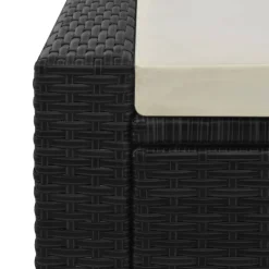 vidaXL Ligbed tweepersoons poly rattan zwart