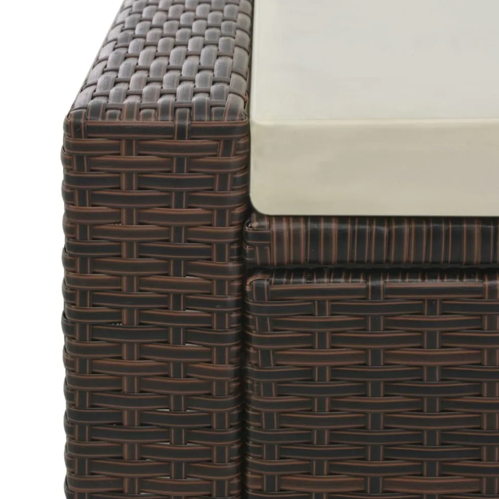 vidaXL Ligbed tweepersoons poly rattan bruin