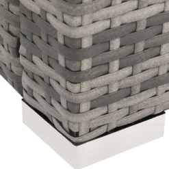 vidaXL Ligbed tweepersoons poly rattan grijs