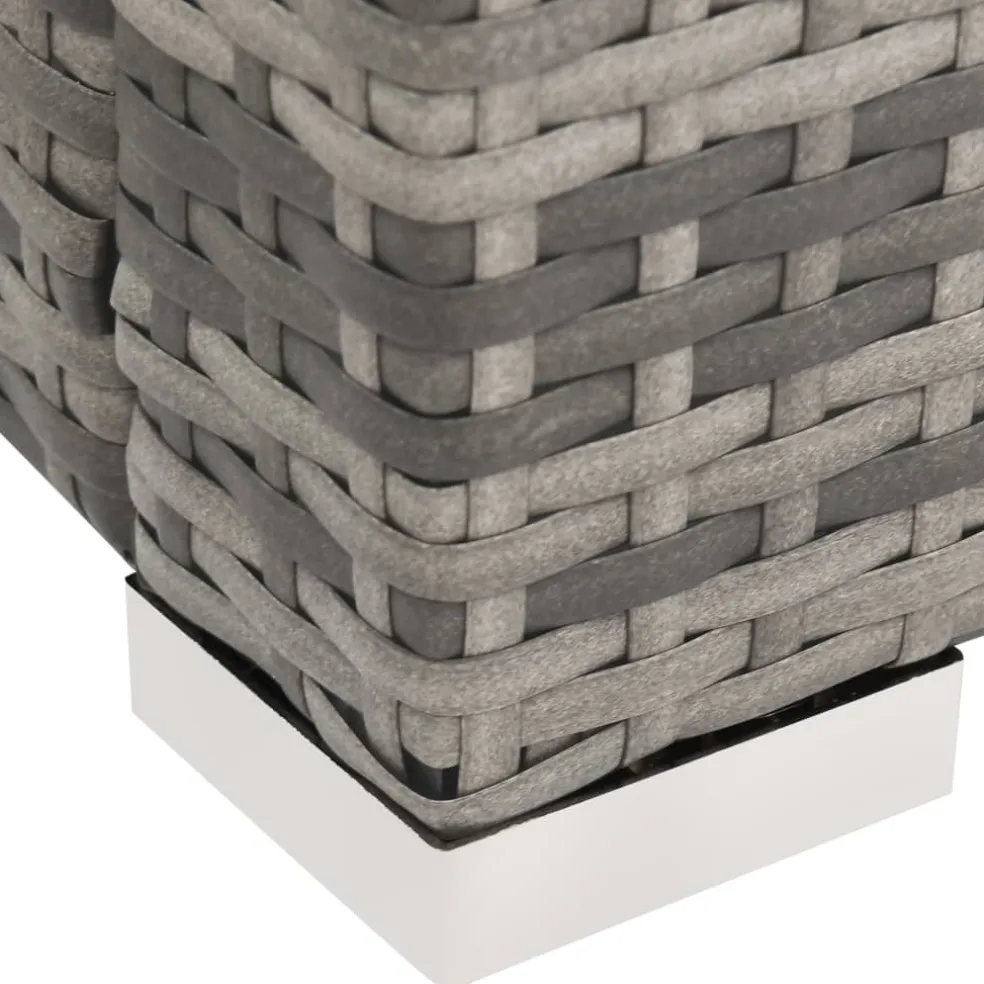 vidaXL Ligbed tweepersoons poly rattan grijs