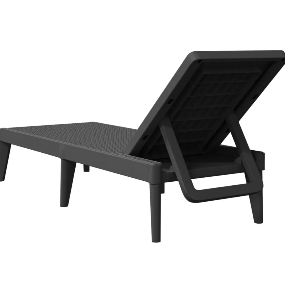 vidaXL Ligbed 186x60x29 cm polypropeen antracietkleurig