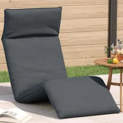 vidaXL Ligstoel inklapbaar 175x54x8,5 cm Oxford stof antracietkleurig