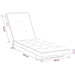 vidaXL Ligstoel Kussen VIANEN 100% Polyester Antraciet 200 x 50 x 8 cm