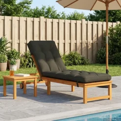 vidaXL Ligstoel Kussen VIANEN 100% Polyester Antraciet 200 x 50 x 8 cm