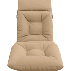 vidaXL Ligstoel Kussen VIANEN 100% Polyester Zand 200 x 50 x 8 cm