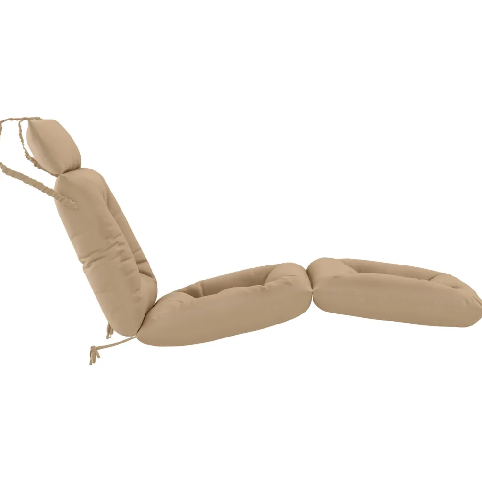 vidaXL Ligstoel Kussen VIANEN 100% Polyester Zand 200 x 50 x 8 cm