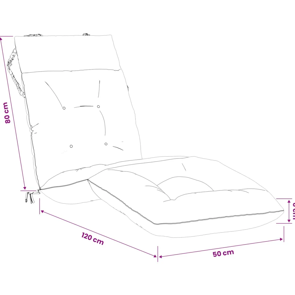 vidaXL Ligstoel Kussen VIANEN 100% Polyester Zand 200 x 50 x 8 cm