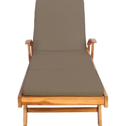 vidaXL Ligstoel met Kussen 100% Polyester Massief Teak