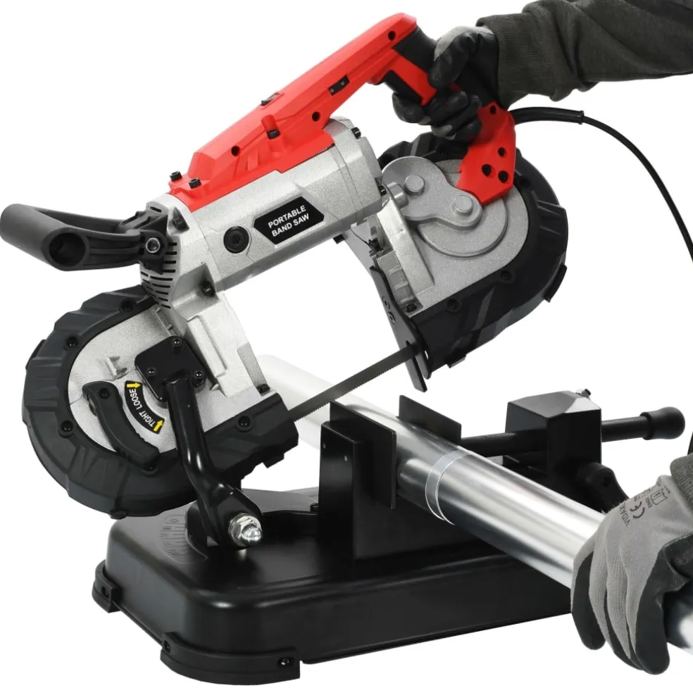 vidaXL Lintzaagmachine met basis en draagkoffer staal