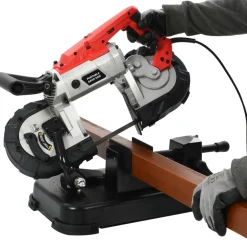 vidaXL Lintzaagmachine met basis en draagkoffer staal