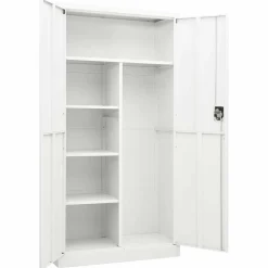 vidaXL Lockerkast 90x40x180 cm staal wit
