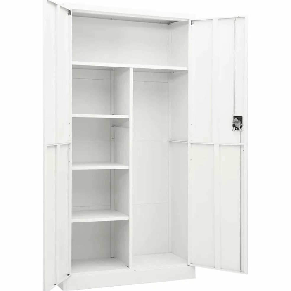 vidaXL Lockerkast 90x40x180 cm staal wit