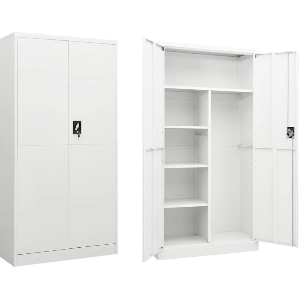 vidaXL Lockerkast 90x40x180 cm staal wit