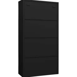 vidaXL Lockerkast 90x40x180 cm staal zwart