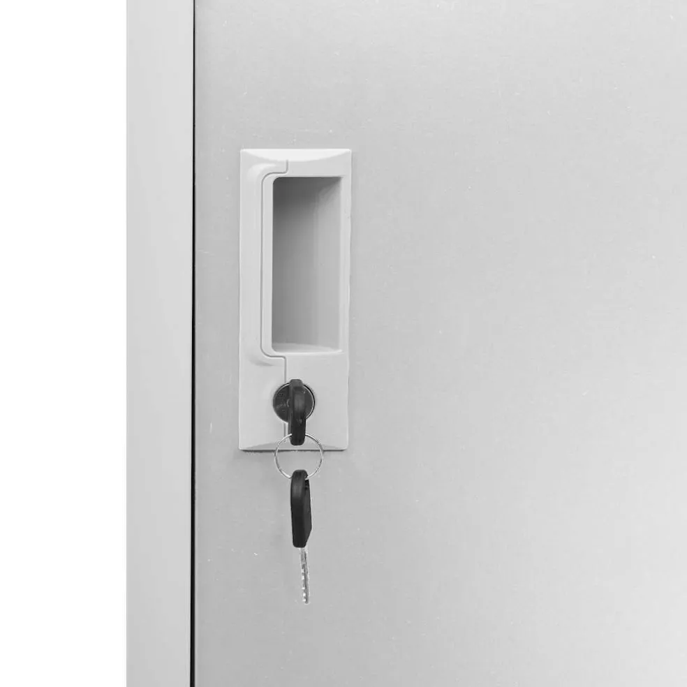 vidaXL Lockerkast 90x45x92,5 cm staal lichtgrijs