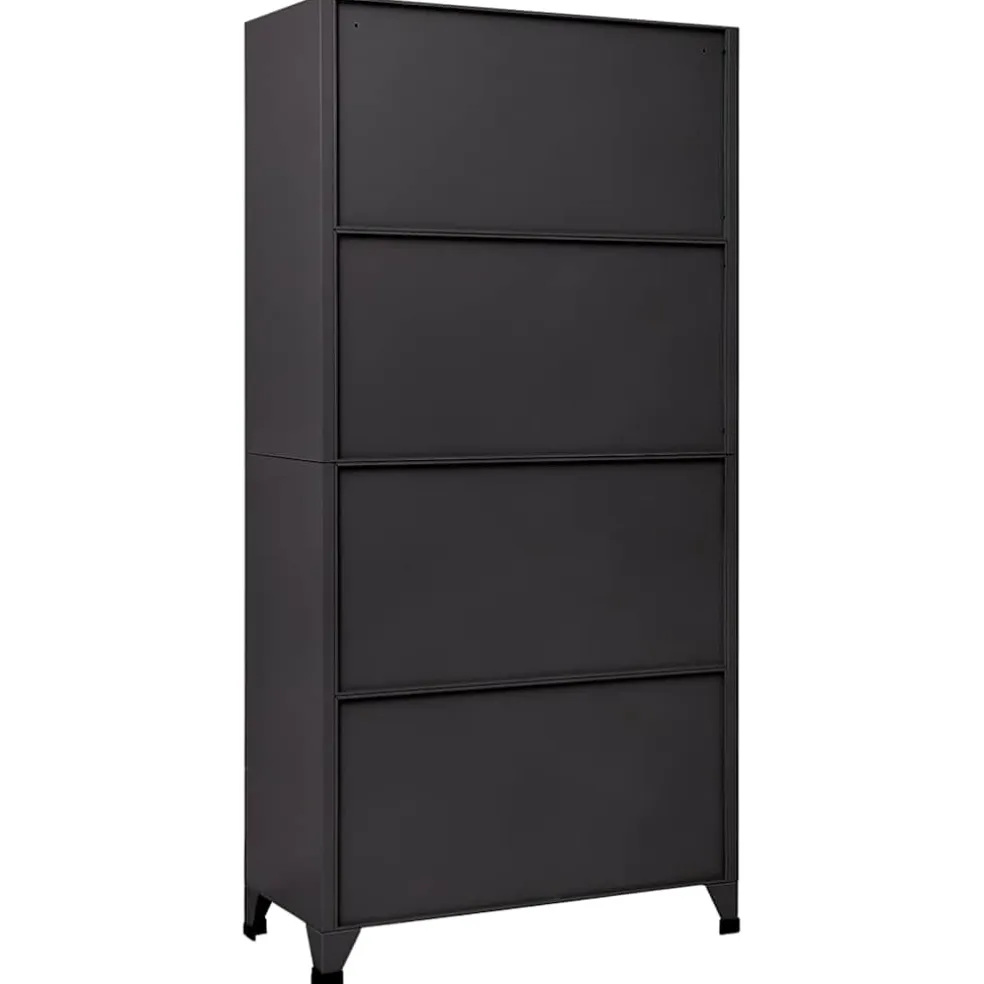 vidaXL Lockerkast 90x45x180 cm staal antracietkleurig