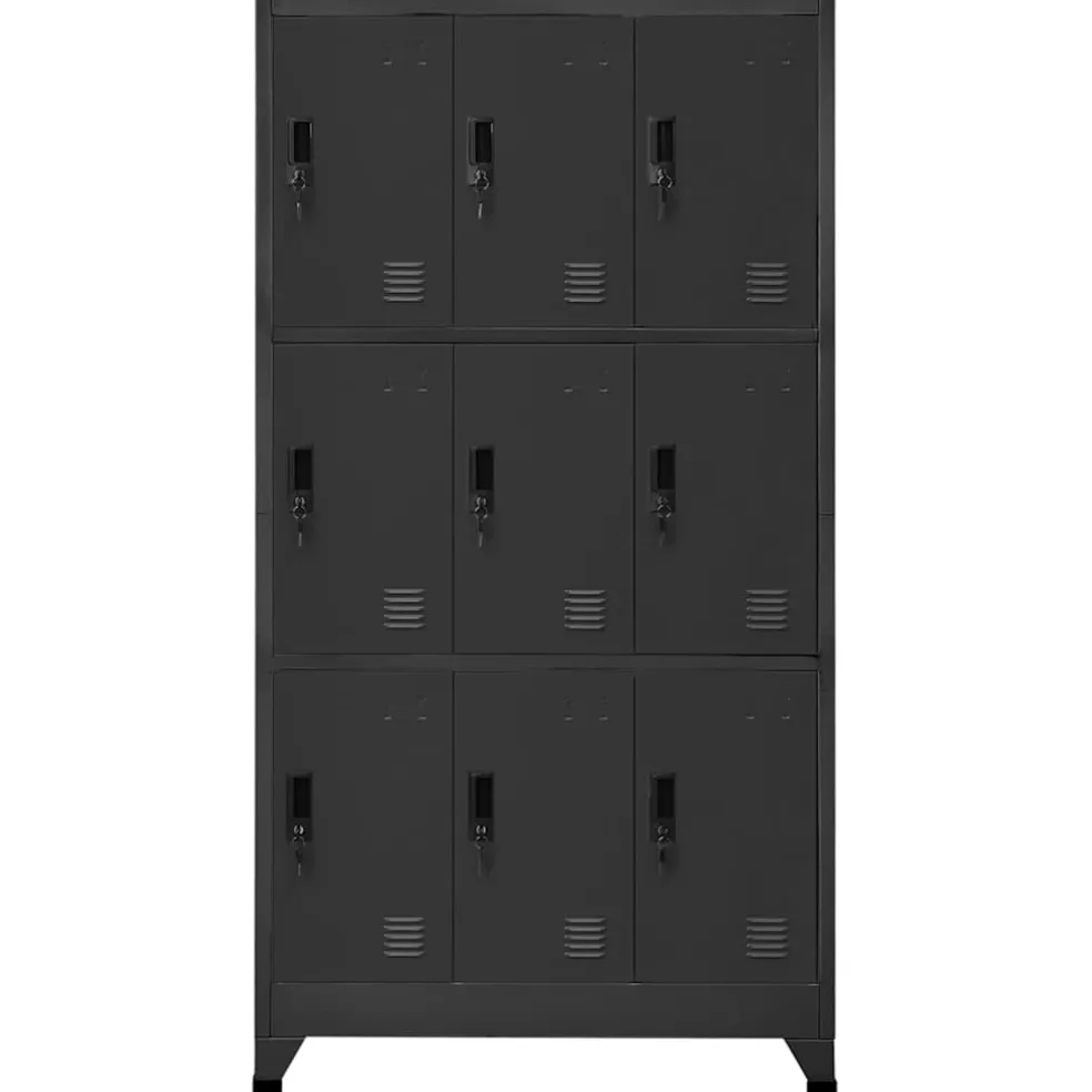 vidaXL Lockerkast 90x45x180 cm staal antracietkleurig