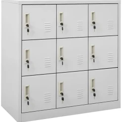 vidaXL Lockerkast 90x45x92,5 cm staal lichtgrijs