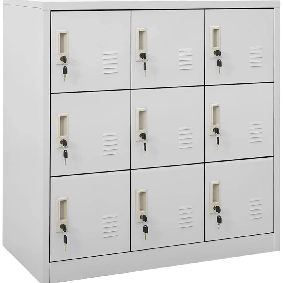 vidaXL Lockerkast 90x45x92,5 cm staal lichtgrijs