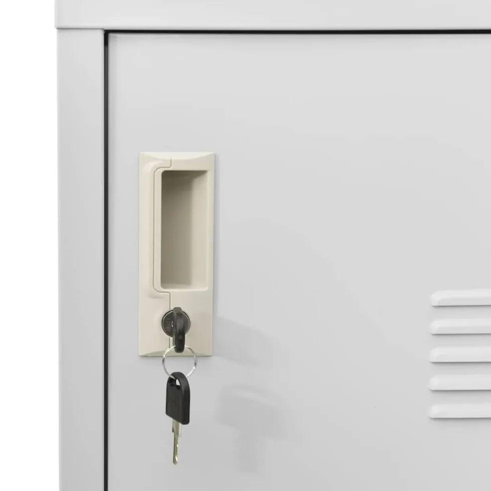 vidaXL Lockerkast 90x45x92,5 cm staal lichtgrijs