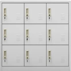 vidaXL Lockerkast 90x45x92,5 cm staal lichtgrijs