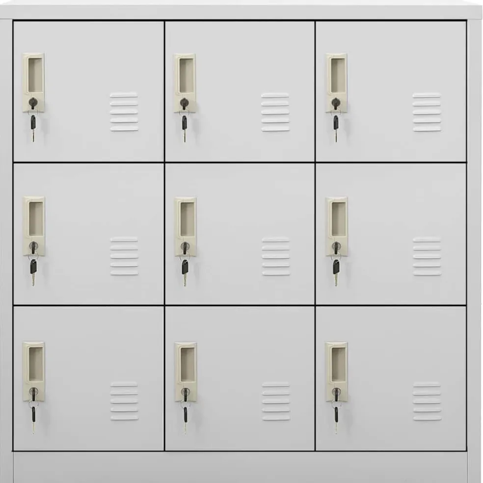 vidaXL Lockerkast 90x45x92,5 cm staal lichtgrijs