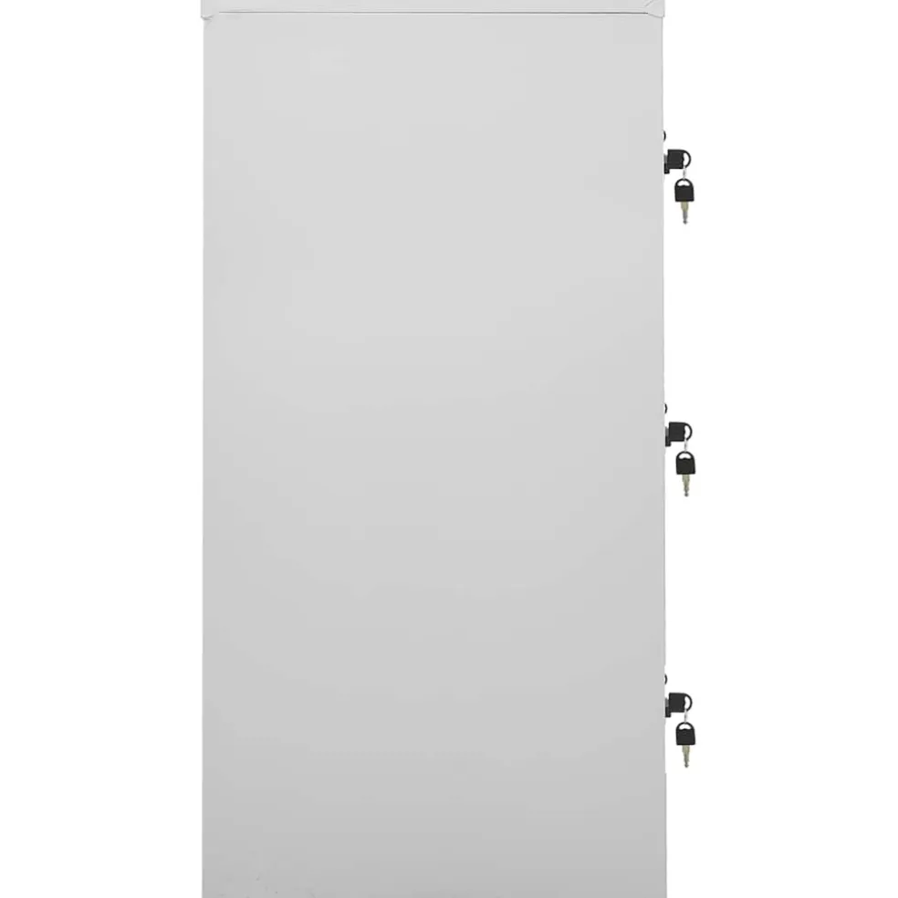 vidaXL Lockerkast 90x45x92,5 cm staal lichtgrijs