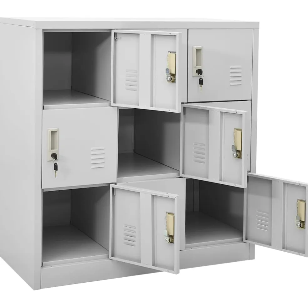 vidaXL Lockerkast 90x45x92,5 cm staal lichtgrijs
