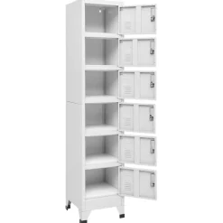 vidaXL Lockerkast 38x40x180 cm staal lichtgrijs