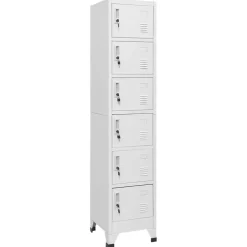vidaXL Lockerkast 38x40x180 cm staal lichtgrijs