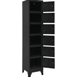 vidaXL Lockerkast 38x40x180 cm staal zwart