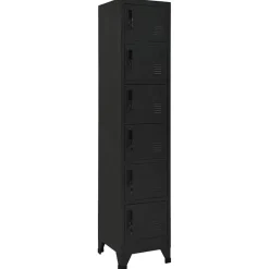 vidaXL Lockerkast 38x40x180 cm staal zwart