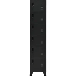 vidaXL Lockerkast 38x40x180 cm staal zwart
