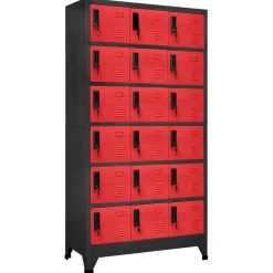 vidaXL Lockerkast 90x40x180 cm staal antracietkleurig en rood