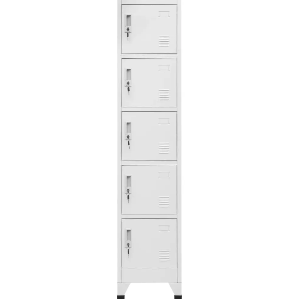 vidaXL Lockerkast 38x40x180 cm staal lichtgrijs